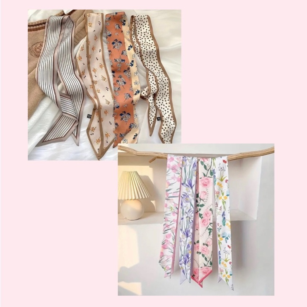 4 Pack Floral or Neutral Color Twilly/Hairband/Scarves 🆕